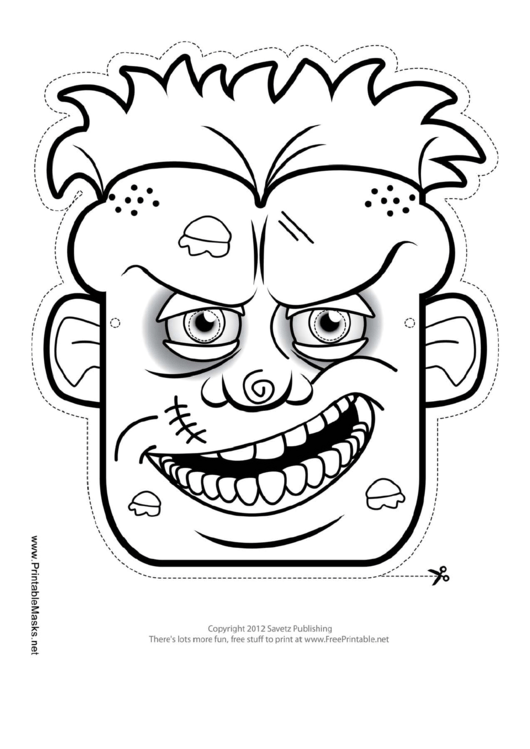 Zombie Outline Mask Template Printable pdf