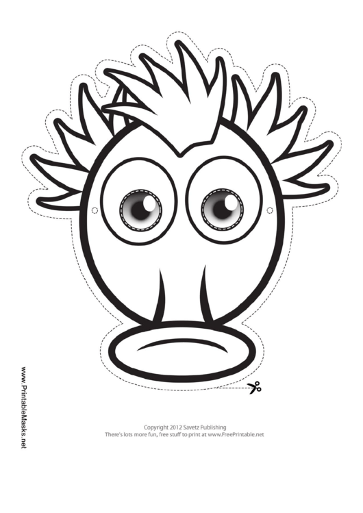 Monster Silly Outline Mask Template Printable pdf
