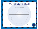 Certificate Of Merit Template (blue)