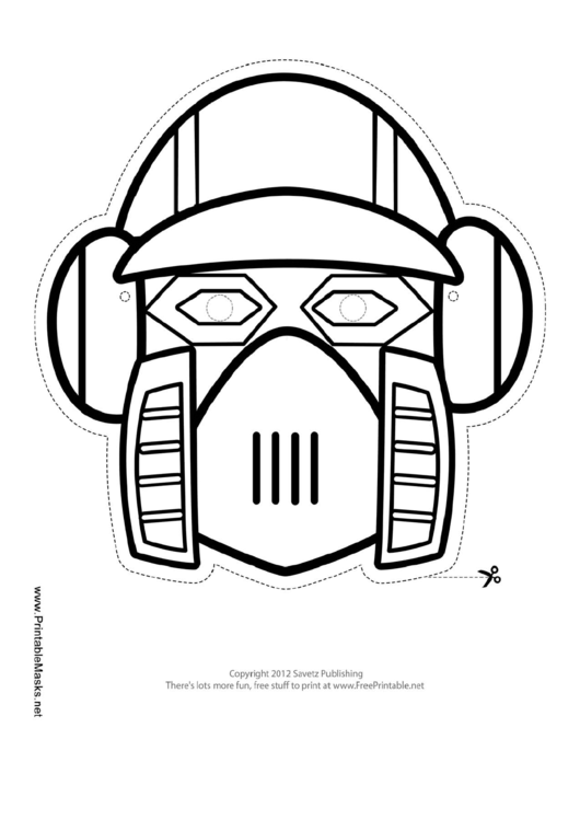Robot Vertical Outline Mask Template printable pdf download