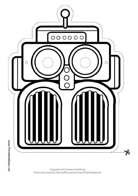 Robot Awesome Outline Mask Template Printable pdf