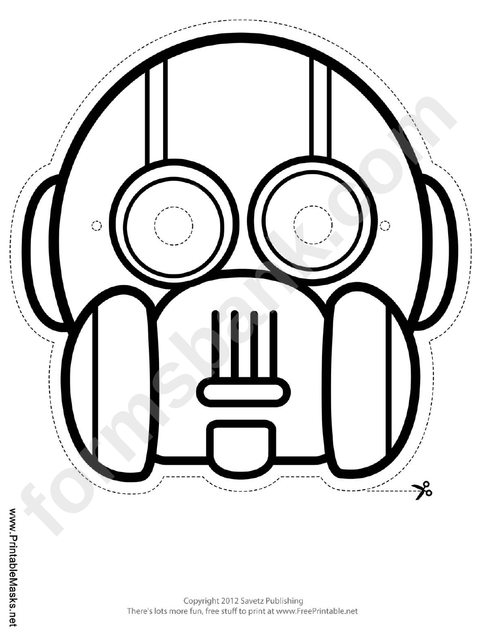 Robot Round Vertical Outline Mask Template