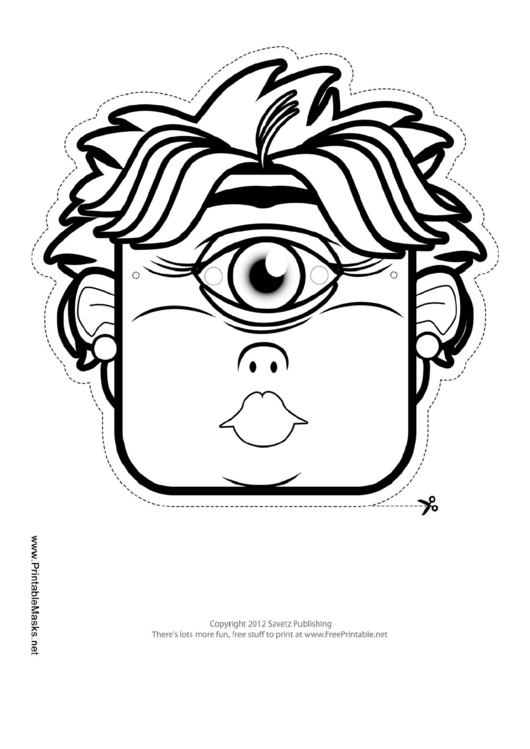 Cyclops Female Outline Mask Template Printable pdf
