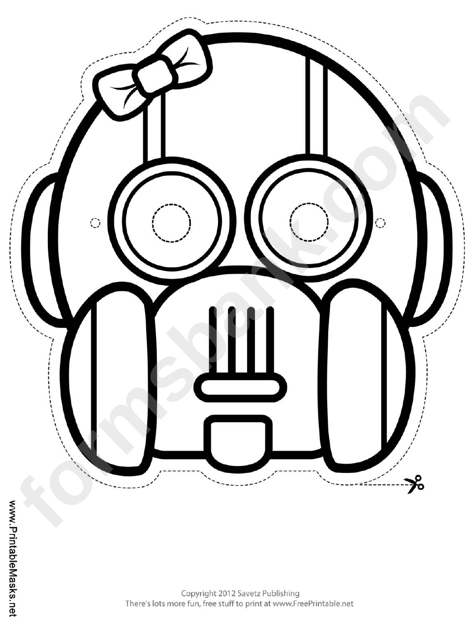 Robot Bow Outline Mask Template