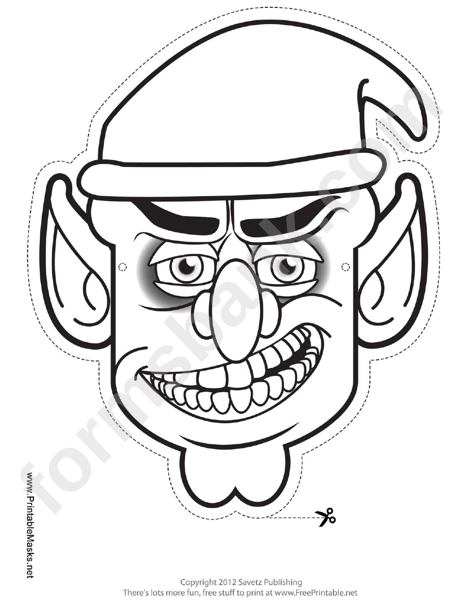 Goblin Male Outline Mask Template