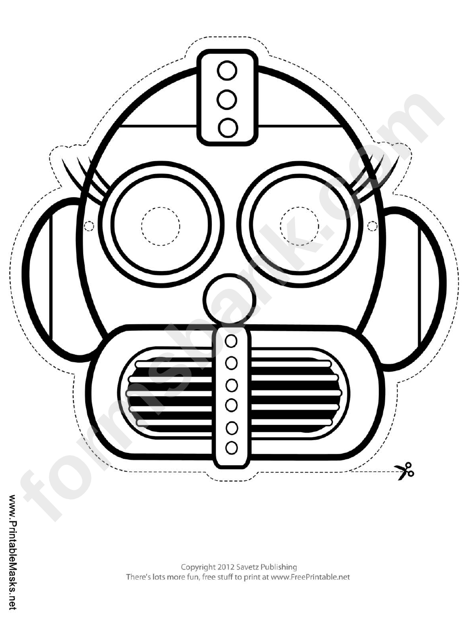 Robot Eyelashes Outline Mask Template