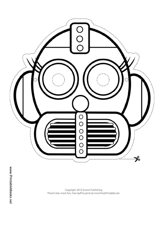 Robot Eyelashes Outline Mask Template Printable pdf