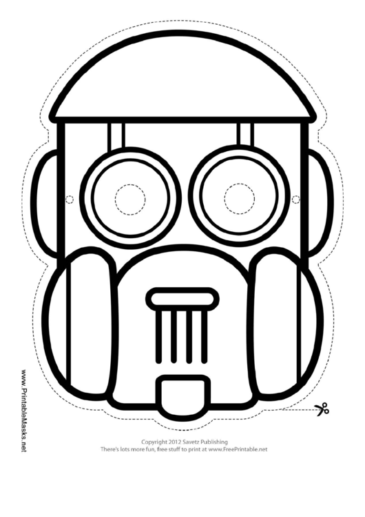 Robot Dome Outline Mask Template Printable pdf