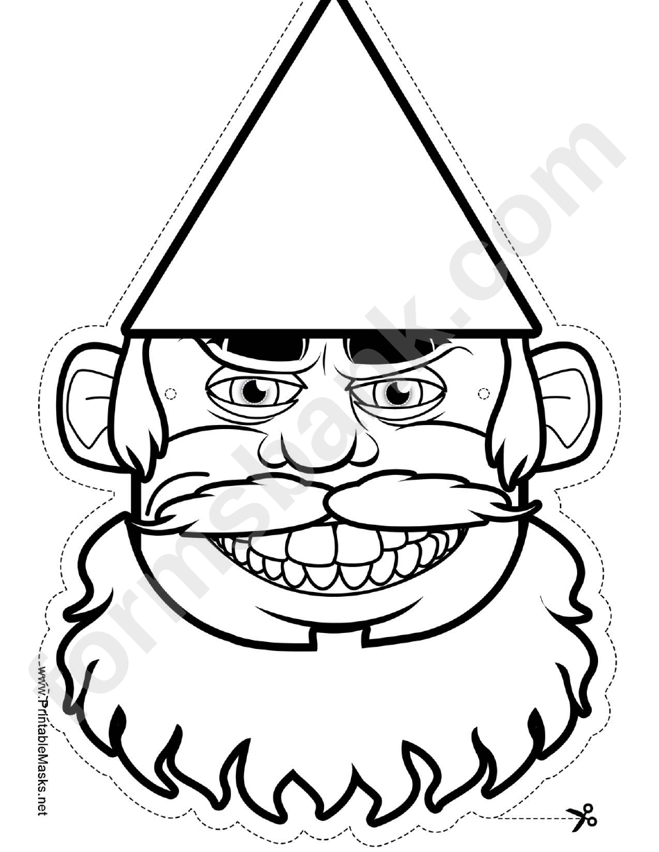 Gnome Beard Outline Mask Template