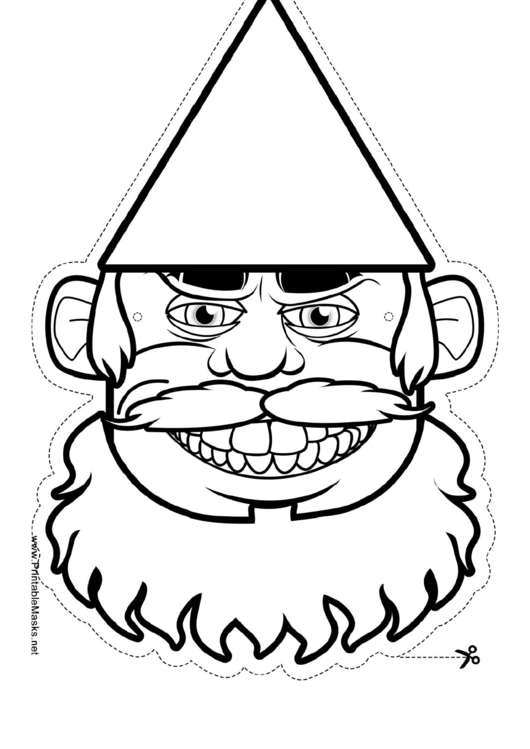 Gnome Beard Outline Mask Template Printable pdf