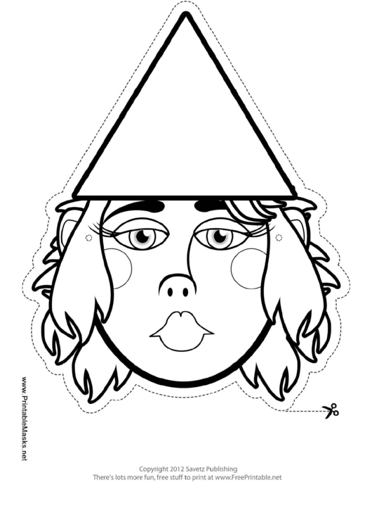 Gnome Outline Mask Template Printable pdf