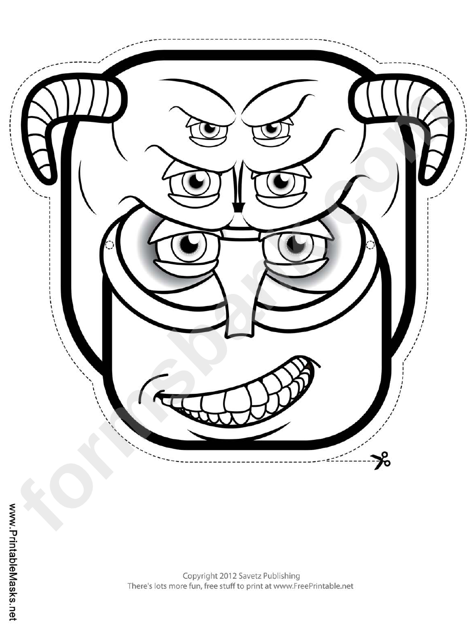 Creature Horns Outline Mask Template