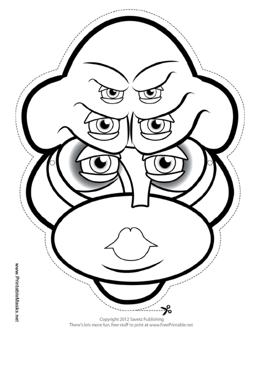 Creature Female Six Eyes Outline Mask Template Printable pdf