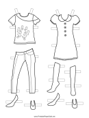 Girl Paper Doll Outfits To Color