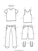 Boy Paper Doll Outfits To Color