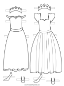 Princess Paper Doll Outfits To Color