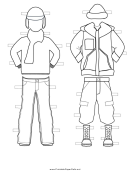Boy Paper Doll Winter Outfits To Color