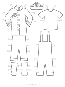 Fireman Paper Doll Uniforms To Color