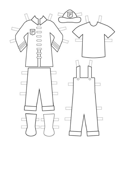 Paper Doll Costume pdf, Fireman Paper Doll Uniforms To Color form, download...