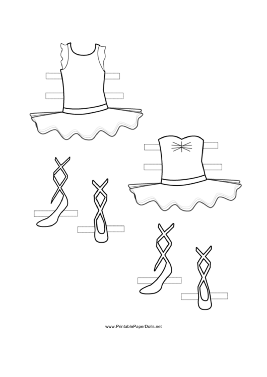Ballerina Paper Doll Outfits To Color Printable pdf