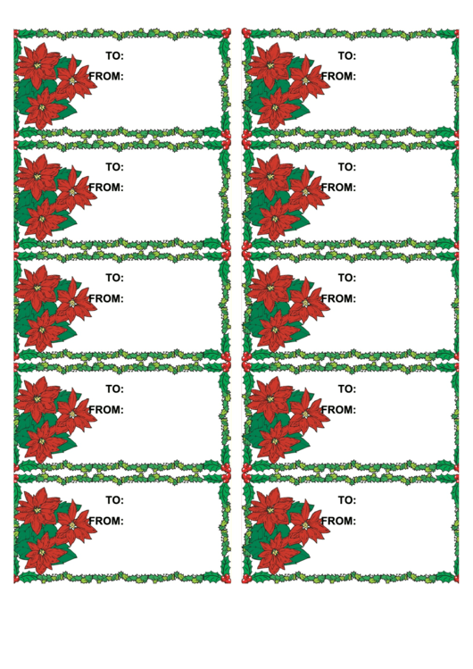 Christmas Holly Gift Tag Template Printable pdf