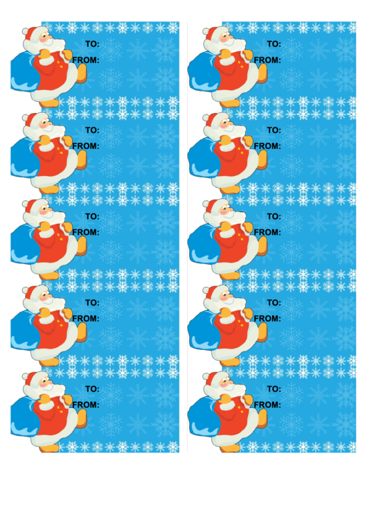 Christmas Santa Gift Tag Template Printable pdf
