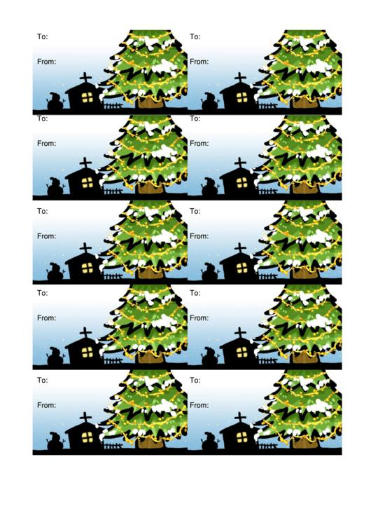 Christmas Tree Gift Tag Template Printable pdf