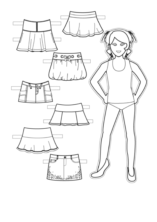 Paper Doll Skirts To Color Printable pdf
