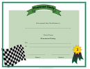 Pinewood Derby Third Place Certificate