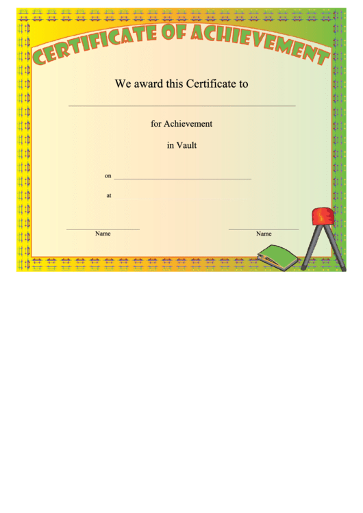 Gymnastics Vault Achievement Printable pdf