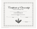 Certificate Of Ownership Template - White