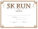 5k Run Certificate