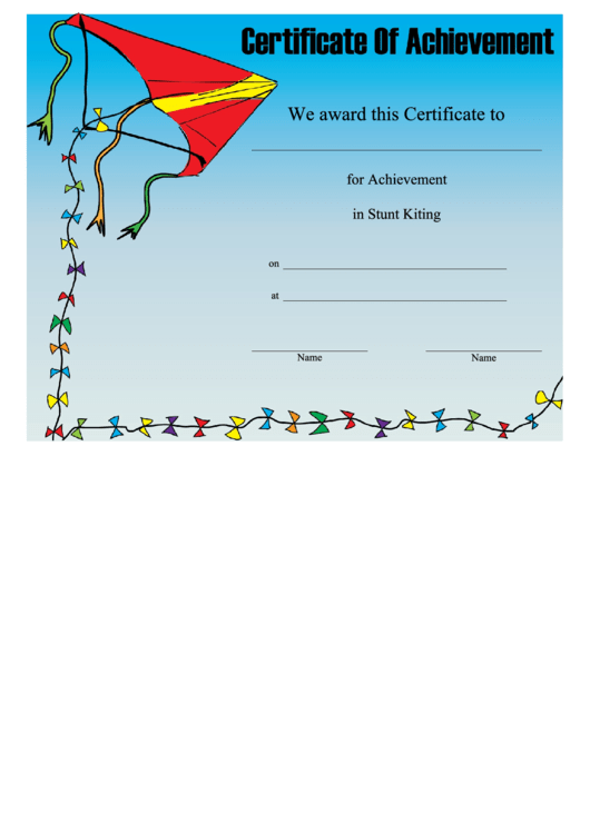 Stunt Kiting Achievement Printable pdf