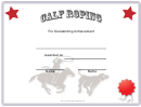 Rodeo Calf Roping Certificate
