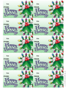 Happy Holidays Gift Tag Template - Holly