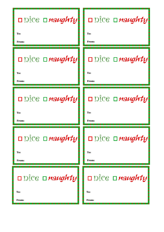 Nice Or Naughty Gift Tag Template Printable pdf