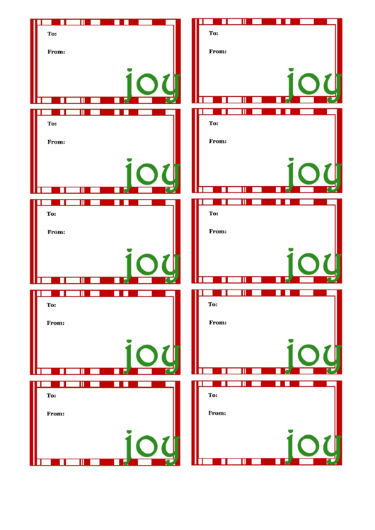 Christmas Joy Gift Tag Template Printable pdf