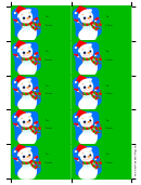 Snowman Gift Tag Template (blue And Green)
