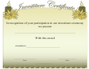 Investiture Certificate Template
