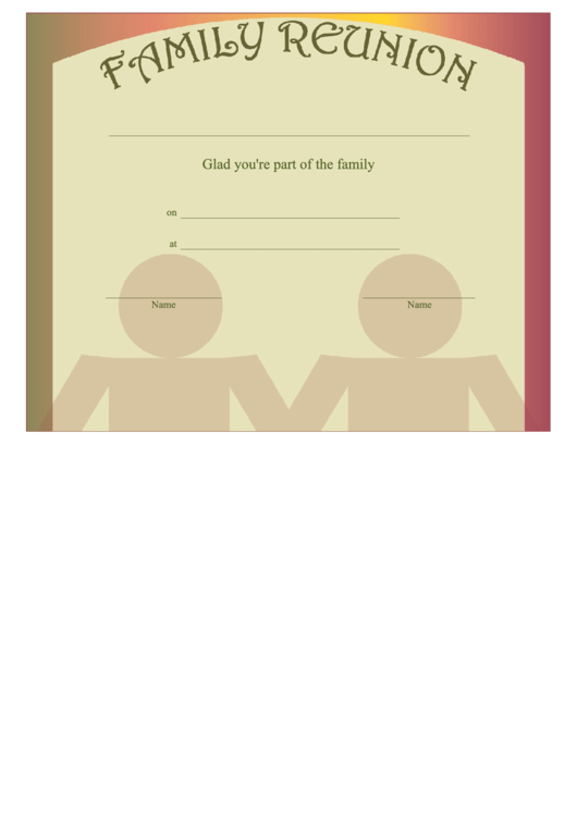 Family Reunion Certificate Template Printable pdf