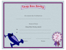 Soap Box Derby Second Place Certificate
