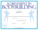 Bodybuilding Blue Certificate