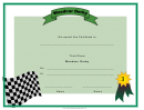Woodcar Derby Third Place Certificate