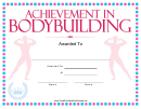 Bodybuilding Pink Certificate