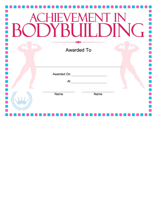 Bodybuilding Pink Certificate