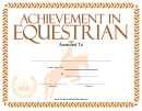 Equestrian Certificate