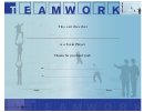 Teamwork Certificate Template