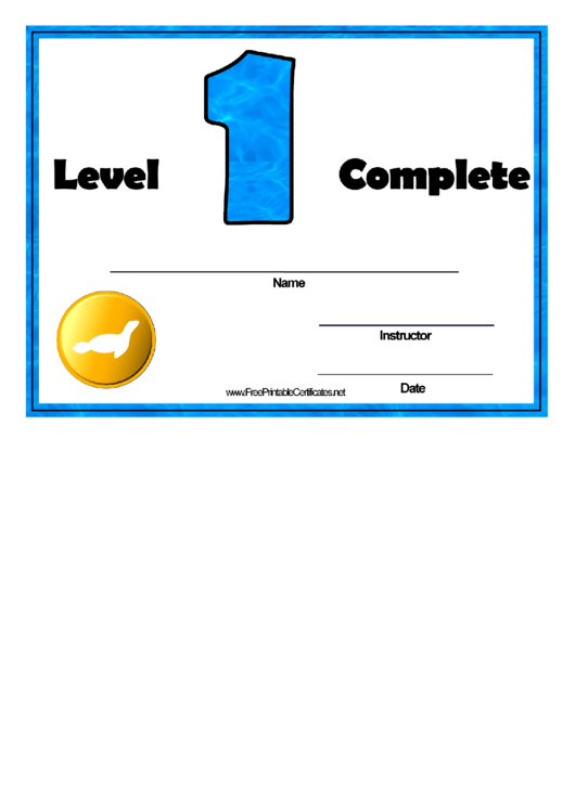 Swimming Lessons - Level One Printable pdf