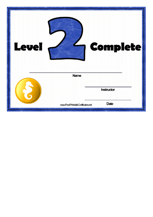 Swimming Lessons - Level Two Printable pdf
