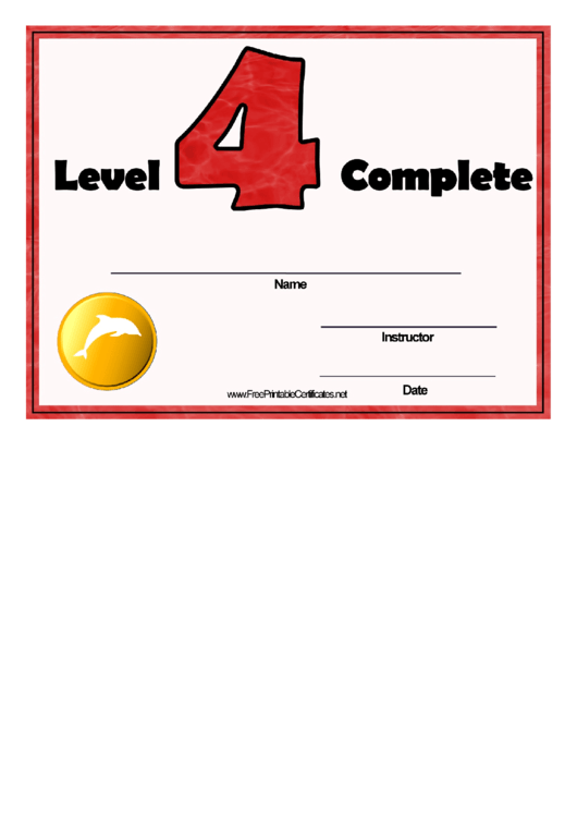 Swimming Lessons - Level Four Printable pdf